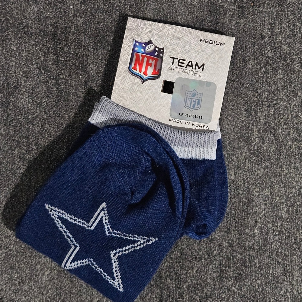 NFL Team Apparel Dallas Cowboys Ankle Socks Navy Blue Star Logo Medium New
